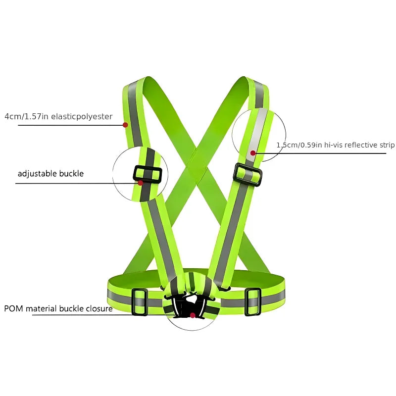 Reflective Safety Vest - Lightweight Adjustable Hi-Vis Jacket for Running and Cycling