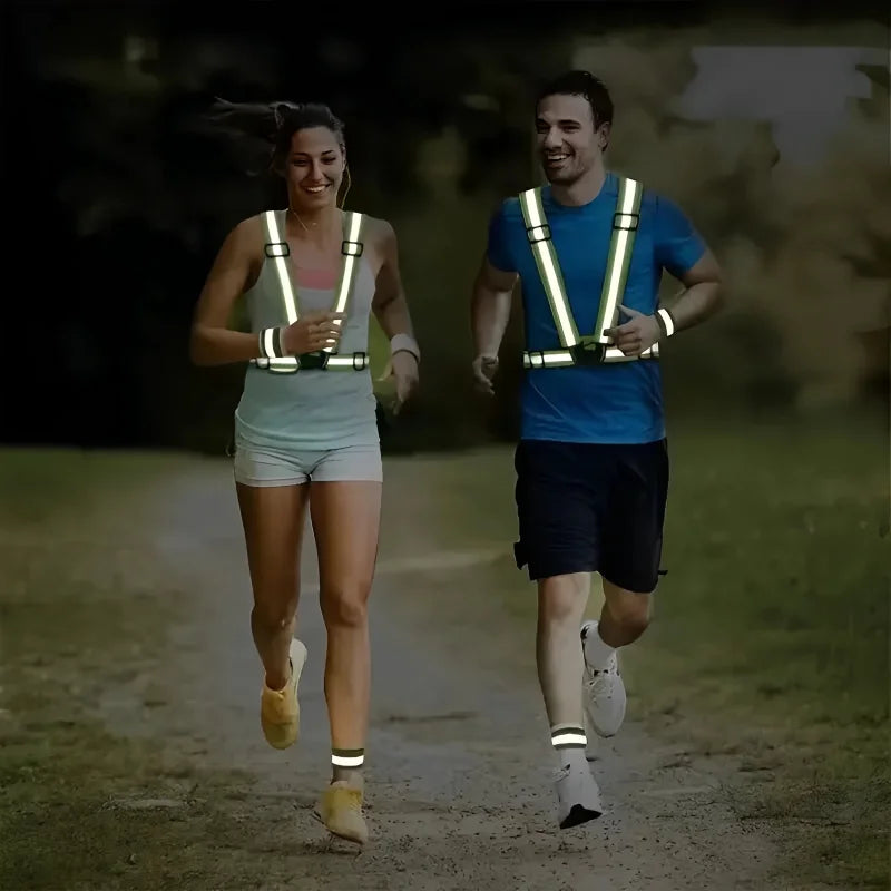 Reflective Safety Vest - Lightweight Adjustable Hi-Vis Jacket for Running and Cycling