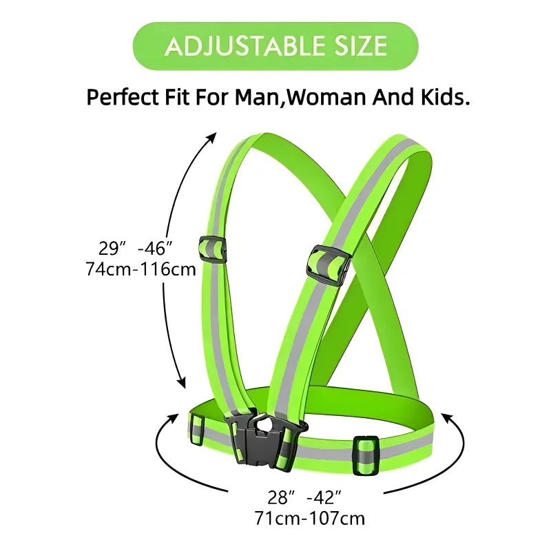 Reflective Safety Vest - Lightweight Adjustable Hi-Vis Jacket for Running and Cycling