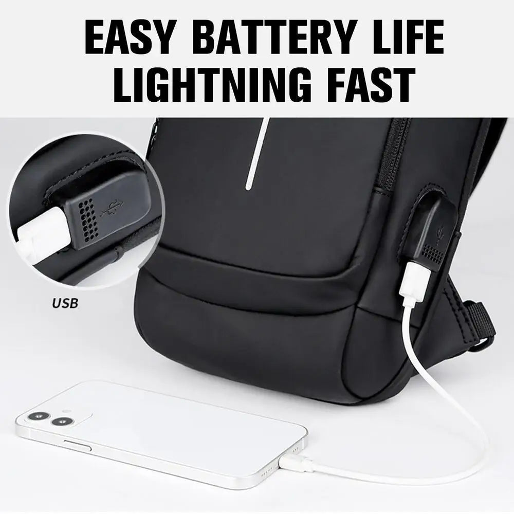 Men's Anti-Theft Chest Bag - USB Charging Crossbody Sling Pack for Sports and Travel