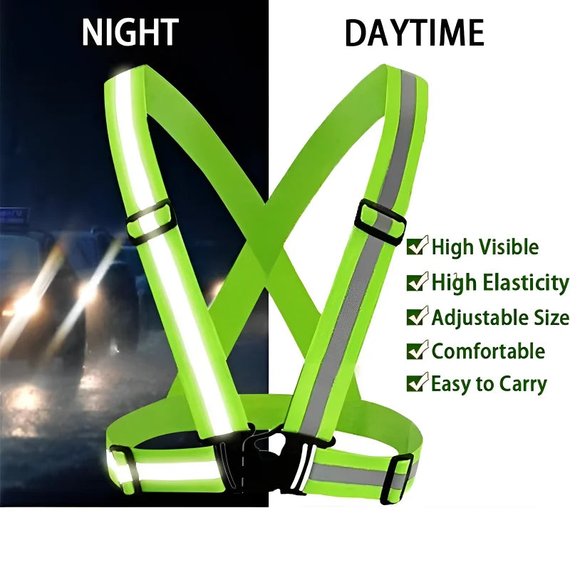 Reflective Safety Vest - Lightweight Adjustable Hi-Vis Jacket for Running and Cycling