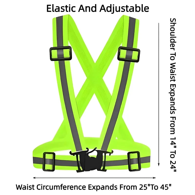 Reflective Safety Vest - Lightweight Adjustable Hi-Vis Jacket for Running and Cycling