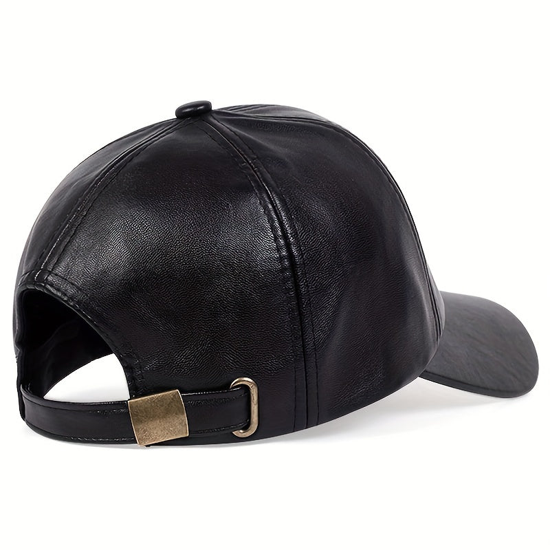 Men's British PU Leather Baseball Cap