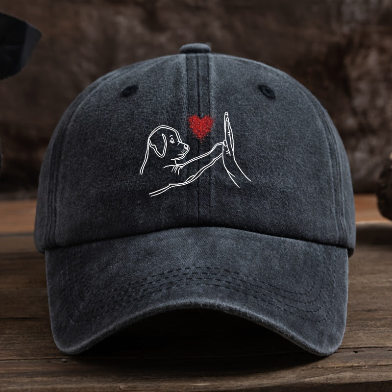 Hippie Retro Dog Print Baseball Cap