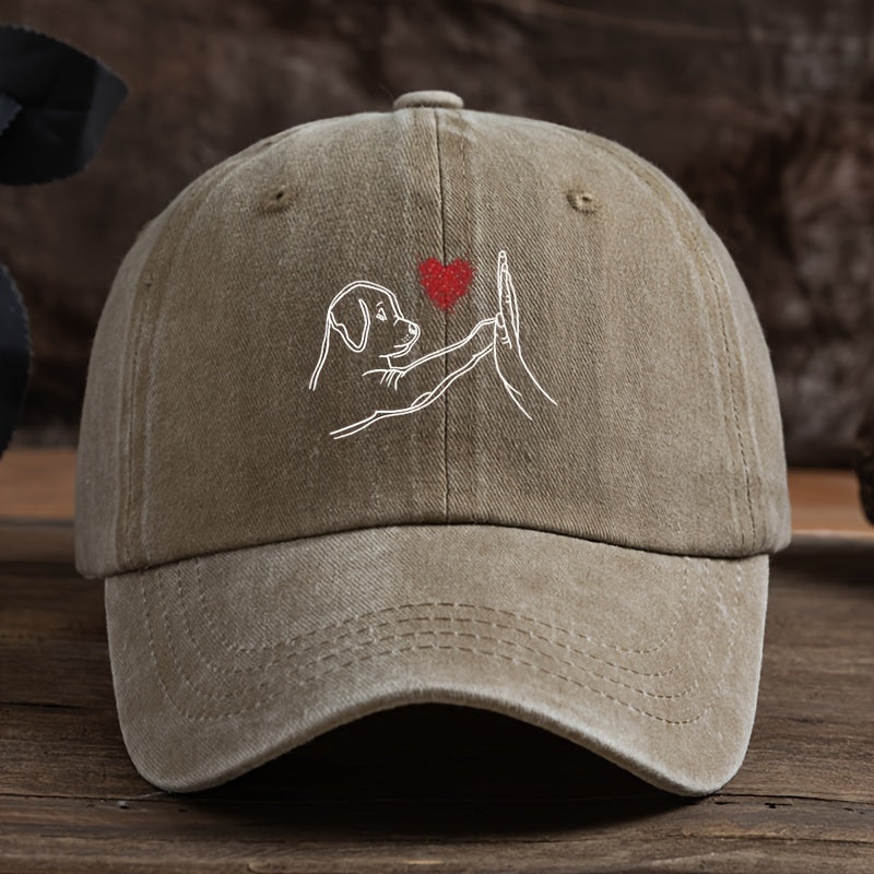 Hippie Retro Dog Print Baseball Cap