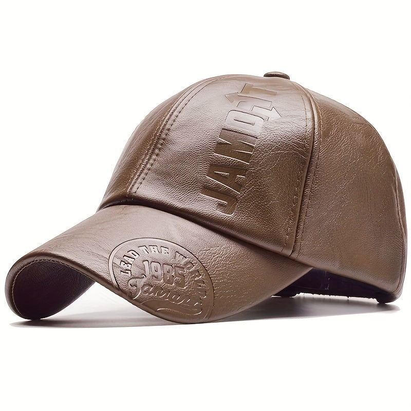 Men's British PU Leather Baseball Cap