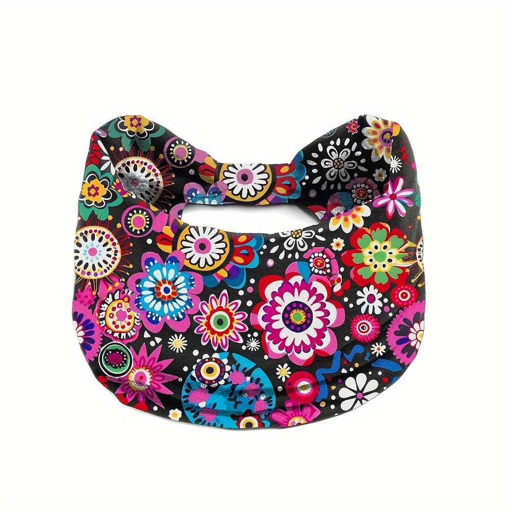 Vintage Floral Polyester Headband - Breathable Hair Accessory