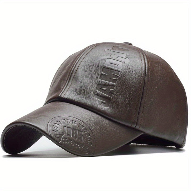 Men's British PU Leather Baseball Cap