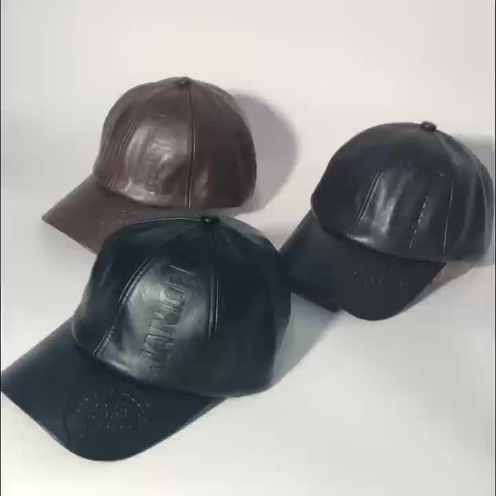 Men's British PU Leather Baseball Cap