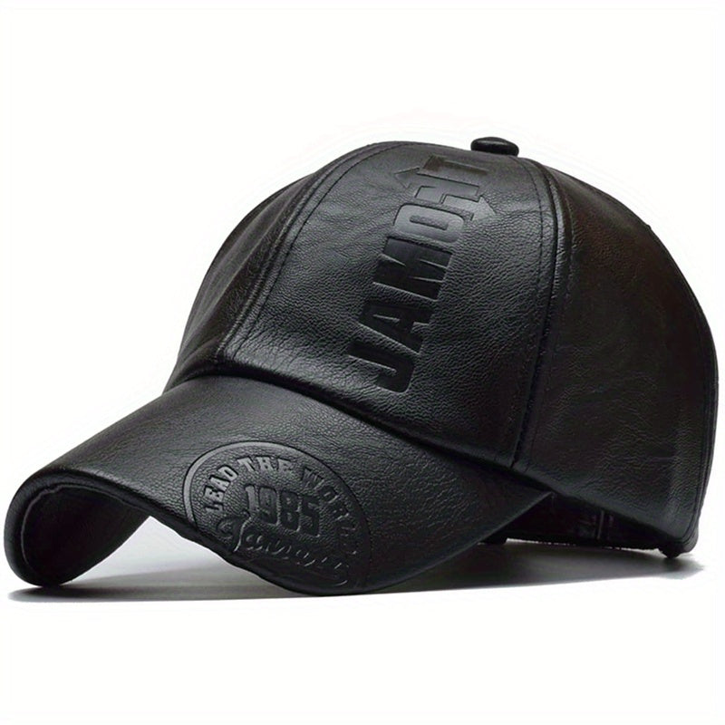 Men's British PU Leather Baseball Cap